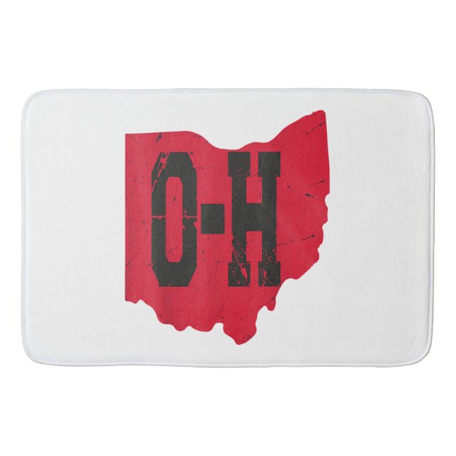 I Kärlek My Ohio Home Script Ohio Buckeye State Badrumsmatta (Framsidan)