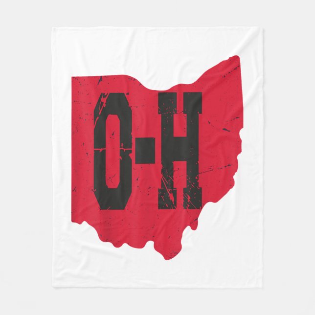 I Kärlek My Ohio Home Script Ohio Buckeye State Fleecefilt (Framsidan)
