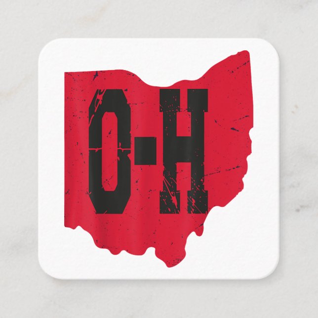I Kärlek My Ohio Home Script Ohio Buckeye State Fyrkantigt Visitkort (Framsida)