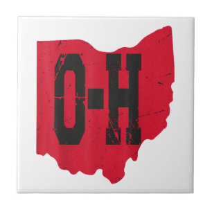 I Kärlek My Ohio Home Script Ohio Buckeye State Kakelplatta