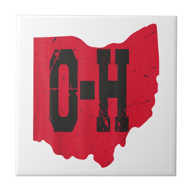 I Kärlek My Ohio Home Script Ohio Buckeye State Kakelplatta (Framsidan)