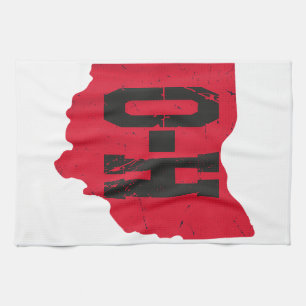 I Kärlek My Ohio Home Script Ohio Buckeye State Kökshandduk