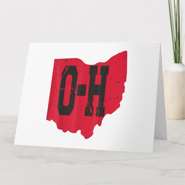 I Kärlek My Ohio Home Script Ohio Buckeye State Kort (Framsida)