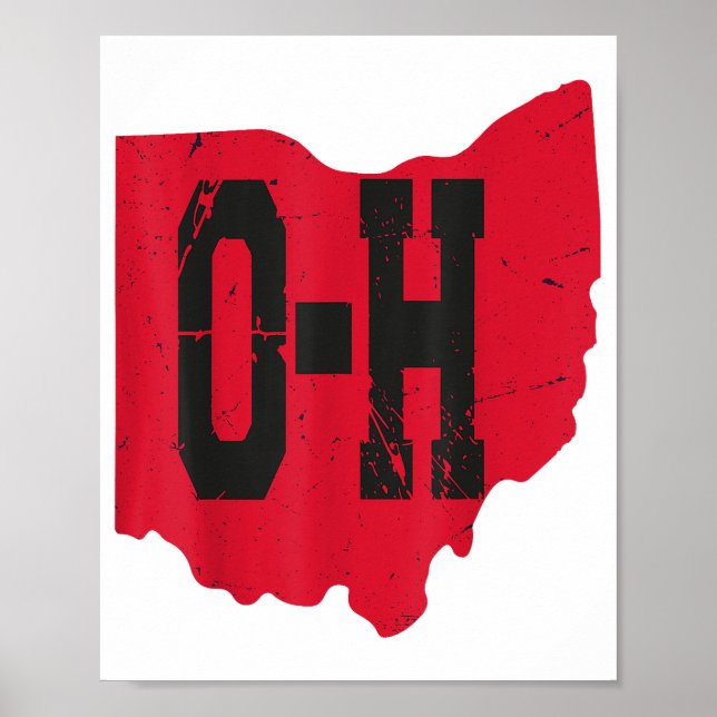 I Kärlek My Ohio Home Script Ohio Buckeye State Poster (Framsidan)