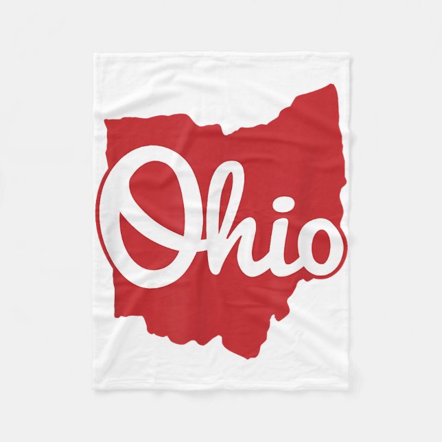 I Kärlek My Ohio Home Script Ohio Fleecefilt (Framsidan)