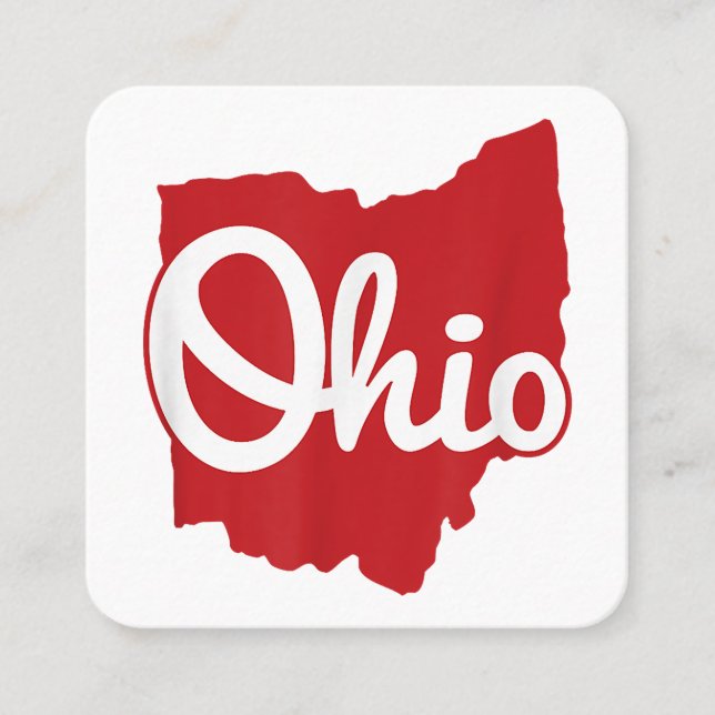 I Kärlek My Ohio Home Script Ohio Fyrkantigt Visitkort (Framsida)