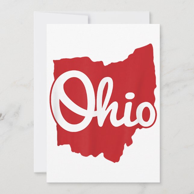 I Kärlek My Ohio Home Script Ohio Inbjudningar (Framsida)