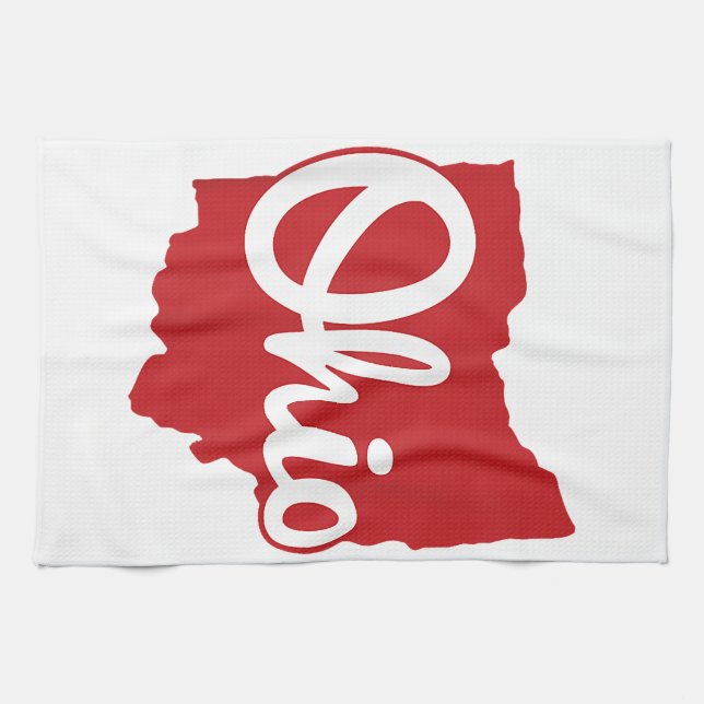 I Kärlek My Ohio Home Script Ohio Kökshandduk (Horisontell)