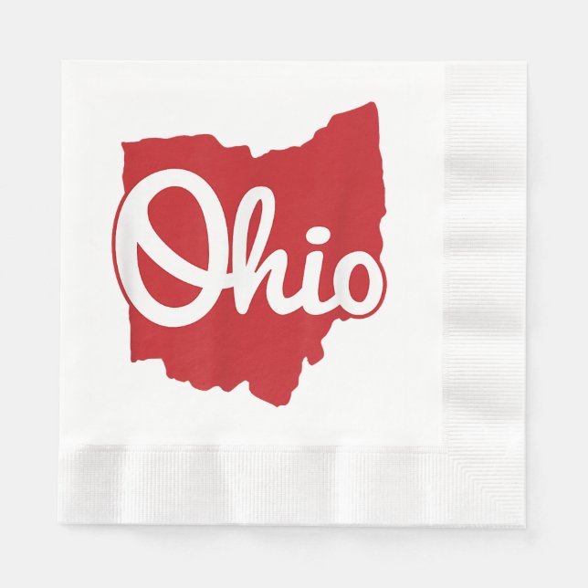 I Kärlek My Ohio Home Script Ohio Pappersservett (Framsidan)