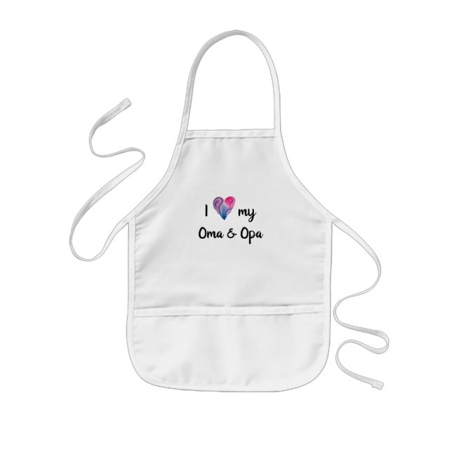 I Kärlek My Oma och Opa Apron Barnförkläde (Framsidan)