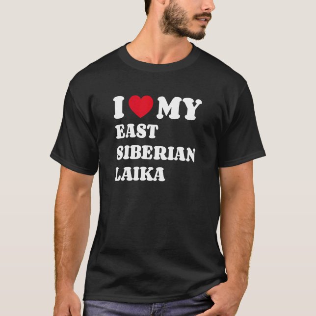 I Kärlek My Öster Siberian Laika T Shirt (Framsida)
