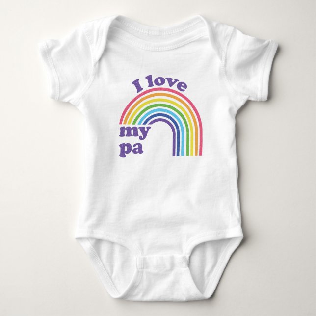 I Kärlek My Pa - Cute Rainbow T Shirt (Framsida)
