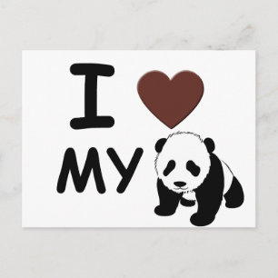 I KÄRLEK MY PANDA BEAR VYKORT