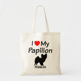 I Kärlek My Papillon Hund Bag Tygkasse