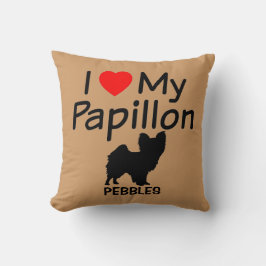 I Kärlek My Papillon Hund Pillow Kudde