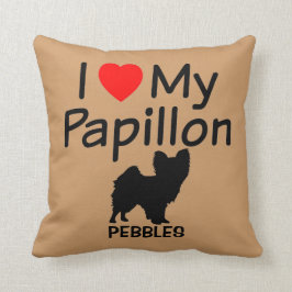 I Kärlek My Papillon Hund Pillow Kudde