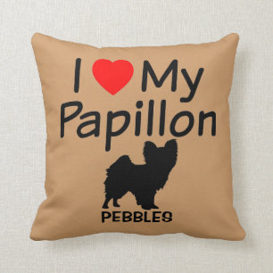 I Kärlek My Papillon Hund Pillow Kudde