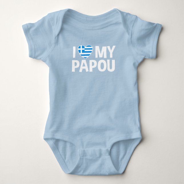 I Kärlek My Papou T Shirt (Framsida)