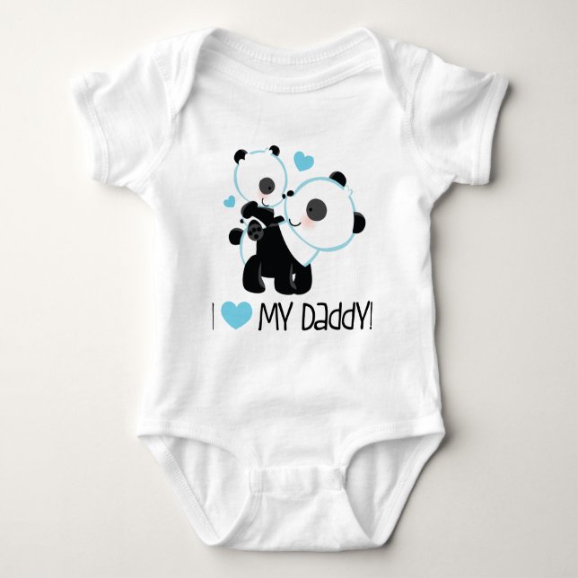 I Kärlek My pappa baby panda Tee Shirt (Framsida)