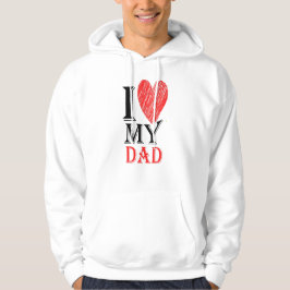 I Kärlek My Pappa Cute Simple Purview Alla hjärtan Hoodie