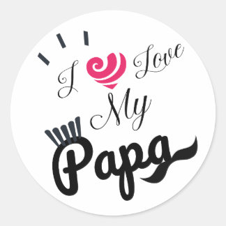 I Kärlek My Pappa Design Runt Klistermärke