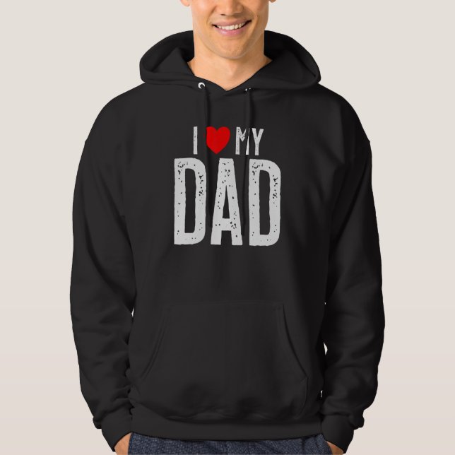 I Kärlek My Pappa Fars dag Hoodie (Framsida)