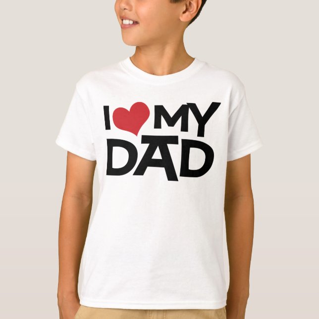 I Kärlek My Pappa Fars dag Kids T-Shirt (Framsida)