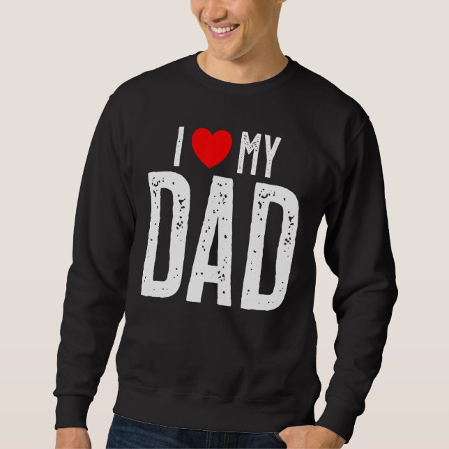 I Kärlek My Pappa Fars dag Lång Ärmad Tröja (Framsida)