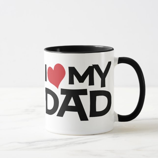 I Kärlek My Pappa Fars dag Ringer Mugg (Höger)