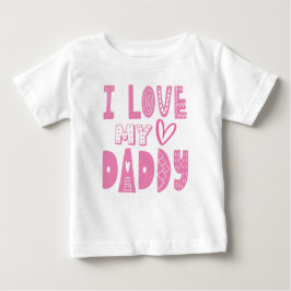 I Kärlek My pappa Heart Rosa Typography T Shirt