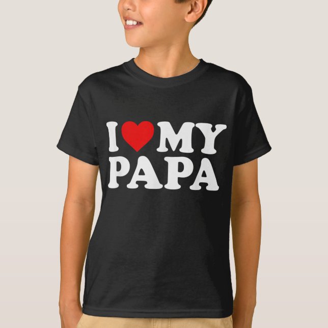 I Kärlek My Pappa med hjärta T Shirt (Framsida)