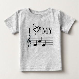I Kärlek My Pappa Musik noter Heart Treble Cleny T Shirt