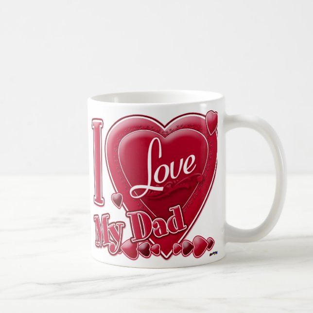 I Kärlek My Pappa red - hjärta Kaffemugg (Höger)