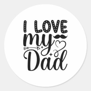 I Kärlek My Pappa Runt Klistermärke