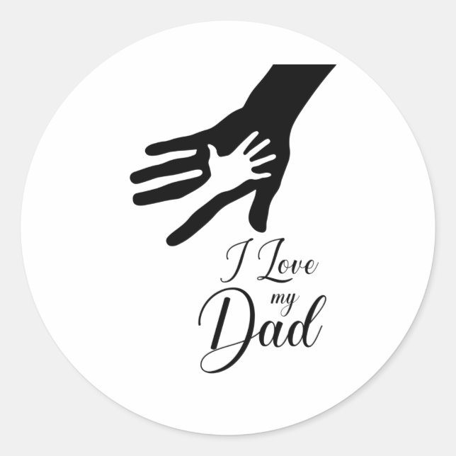 I Kärlek My Pappa Runt Klistermärke (Framsida)
