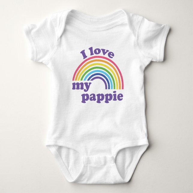 I Kärlek My Pappie - Cute Rainbow T Shirt (Framsida)