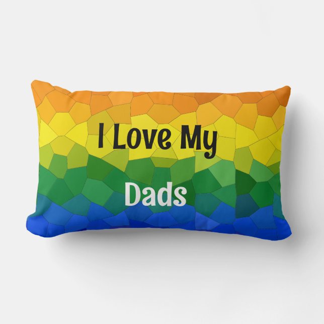 I Kärlek My Pappor HGBTQ Rainbow Dekorativ kudde (Framsida)