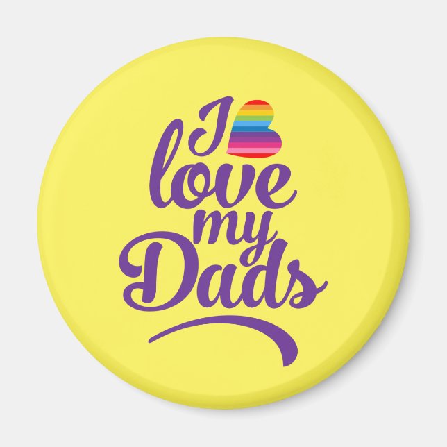 I Kärlek My Pappor - Pridet Fars dag Magnet (Framsidan)