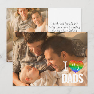 I Kärlek My Pappor Rainbow Heart Fars dag Card