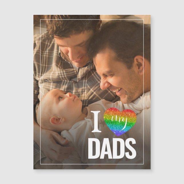 I Kärlek My Pappor | Rainbow Heart Pride Fars dag (Framsida)