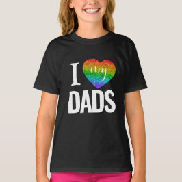I Kärlek My Pappor | Rainbow Heart Pride Fars dag T Shirt