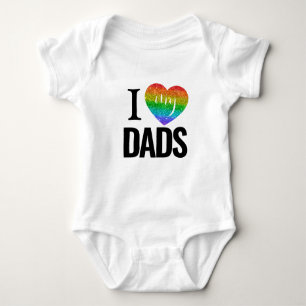I Kärlek My Pappor Rainbow Heart Pride Fars dag T Shirt