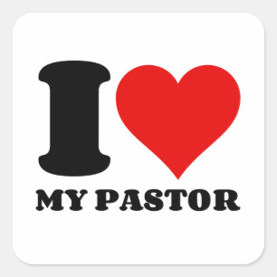 I KÄRLEK MY PASTOR FYRKANTIGT KLISTERMÄRKE