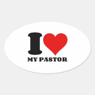 I KÄRLEK MY PASTOR OVALT KLISTERMÄRKE