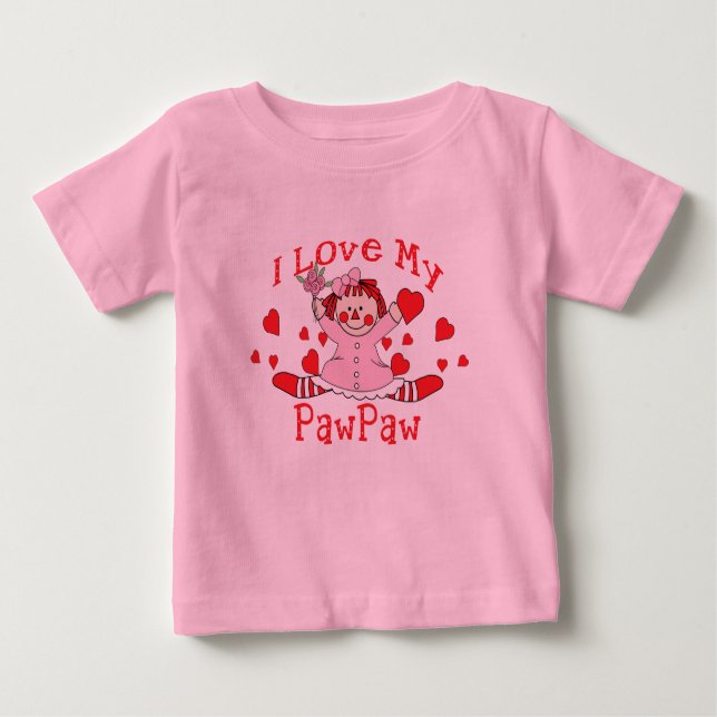 I kärlek My PawPaw Rag Doll & Hearts Tee Shirt (Framsida)
