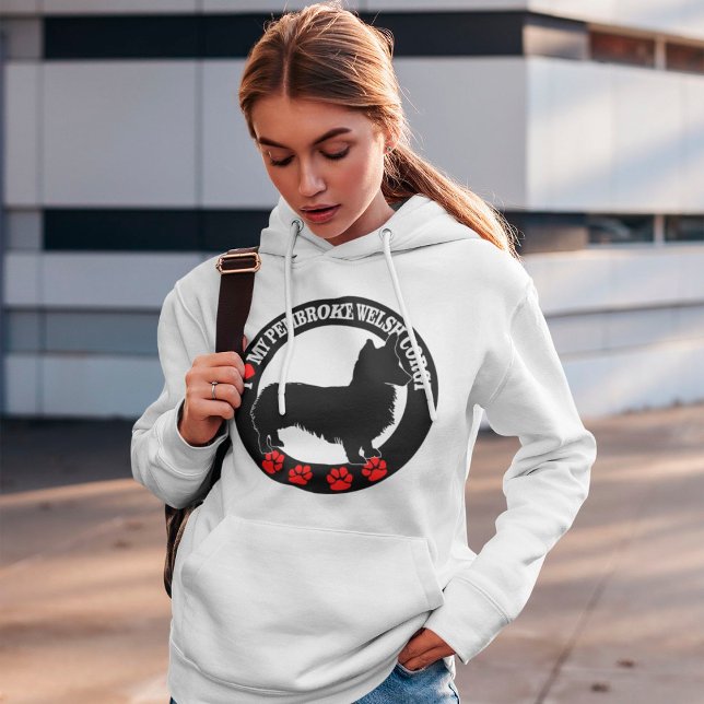I Kärlek My Pembroke Welsh Corgi Hoodie T Shirt (Skapare uppladdad)