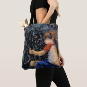 I Kärlek My Pet - Abstrakt Art Modern Stil Paintin Tygkasse