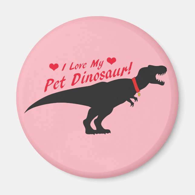 I Kärlek My Pet Dinosaur Magnet (Framsidan)
