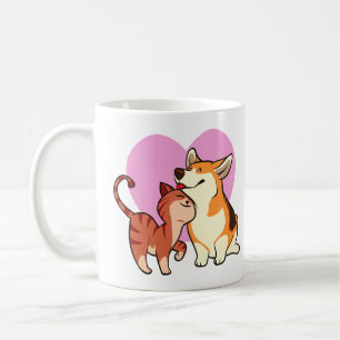 I Kärlek My Pet Katt och Hund älskare Kaffemugg