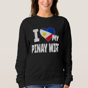 I Kärlek My Pinay Wife Filippinerna Flagga Pino Fi T Shirt